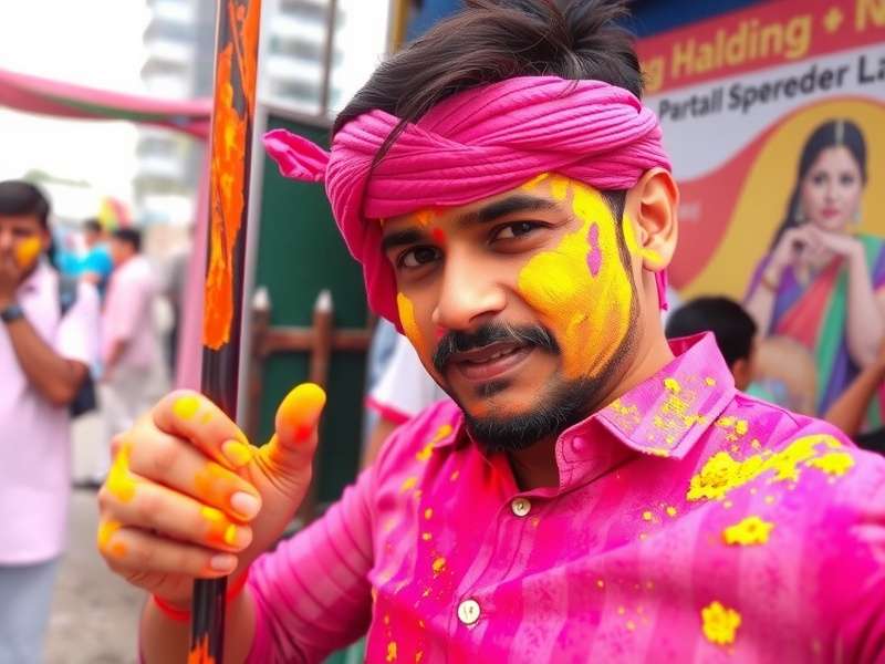 Morjim Marvels Holi Event - Characters covered in colored powder